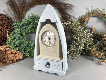 Pretty 'Electric' Clock With White Painted Case