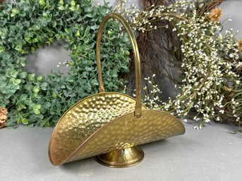 FTDA Hammered Brass Flower Holder, Made In Holland