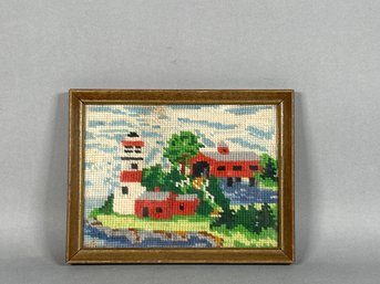 Vintage 1930s Hand Stitched New England Scene