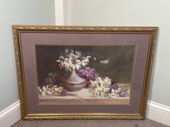 Mary Vernon Morgan 'Snow Drops & Violets' Framed Print