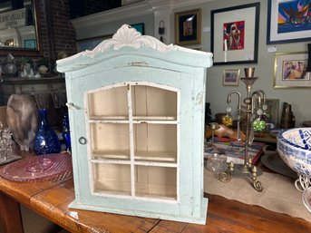 Vintage Painted Three Shelf Wall Cabinet