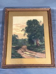 Original Watercolor Painting Signed C.G.D. Charles Grant Davidson 12x15 Matted Framed Glass