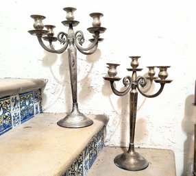 Pair Of Silver Candlestick Holders/ Candelabra