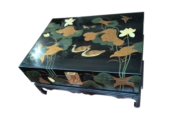 Chic And Unique Vintage  Chinoiserie Coffee Table With Storage