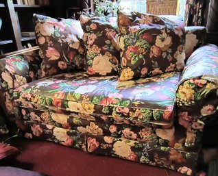 Loveseat Sofa In A High-end Floral Cotton Chintz Fabric