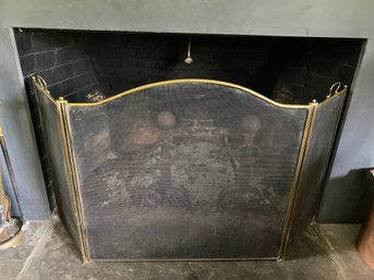 Brass Folding Fireplace Screen