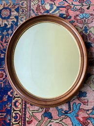 Antique Oval Victorian Walnut Mirror Looking Glass Gold Trim