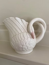 Fitz And Floyd Double Swan Neck Handle Pitcher