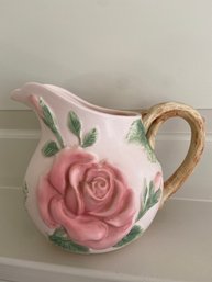 Fitz And Floyd Rose Floral Pitcher