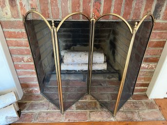 Brass Framed Fireplace Screen