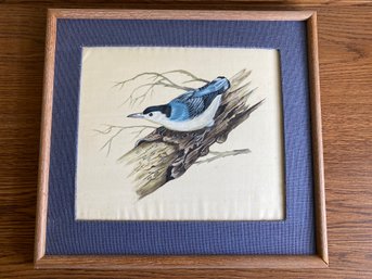 Original Painting Blue Bird On Silk Jubilee Gallery Henry St Brooklyn Hts Ny