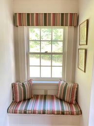 Three Beautiful Window Treatments 44x3.5x8.5 With Matching Pillows And Bench Cushion 47x3x20