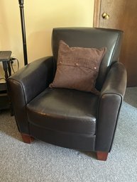 Dark Brown Leather Arm Chair Lot 1