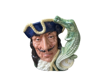 Royal Doulton #D6601 'Capt. Hook' 1964 Special Edition Porcelain Figural Toby Jug With Lion/crown Hallmark