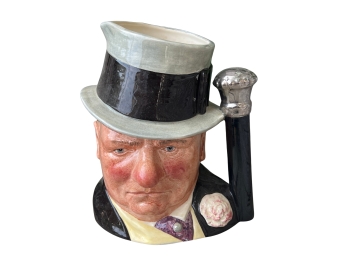 Royal Doulton #D6674 W.c. Fields Special Edition Porcelain Figural Toby Jug With Lion/crown Hallmark