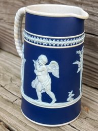 Wedgwood JasperWare Pitcher Blue With High Relief #572 'Sacrifice To Hymen' 1820 From Birmingham Museum Of Art