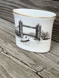 Vintage Royal Worcester 'the Tower Bridge' Fine Bone China Gold Trimmed Toothpick / Cigarette Holder