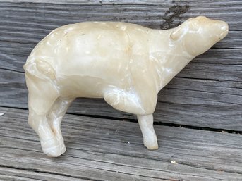 Natural Stone Carved Cow Figurine