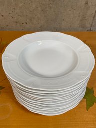 Set Of 12 Limoges Frances White Porcelain Soup Bowls 8.5in