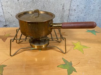 In Gal Plate Chile Brass Copper Pot Wooden Handle Stainless Steel Lined And Warming Stand