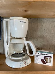 Cuisinart 10 Cup White Coffee Maker And Gold Tone Filter