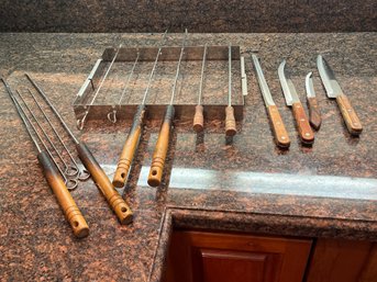 Grilling Skewers, Serving Utensils, Wilton Cookie Sheets And Other Kitchen Tools