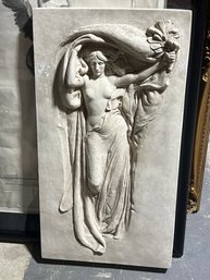 Honorary Reproduction Cast Plaster Wall Hanging After The Melvin Memorial 'mourning Victory' Early 1900s Era