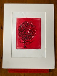 Original Artwork Signed Michel 08 Pour Mes Amis Une Fleur De Mon Coeur