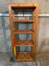 Oak Wood Display Shelving Unit 2 Adjustable Parquet Shelves