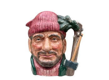 Royal Doulton 'Lumberjack' #D6610 Special Edition Porcelain Toby Jug With Lion/crown Hallmark