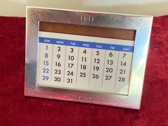 Tiffany & Co Sterling Silver 925 Framed Desk Calendar Engraved 'DD 4.20.68'