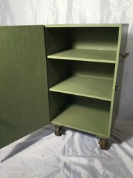 Wood Shop Cabinet On Lockable Casters