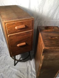 Pair Of Oak File/ Drawer Cabinets Project Pieces