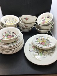 Vintage Johnson Brothers Windsor Ware Garden Bouquet 27 Pcs Partial Set