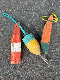 The Orange Set, 3 Wooden Buoys