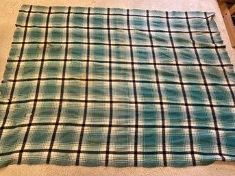 Green Plaid Light Weight Wool Blanket