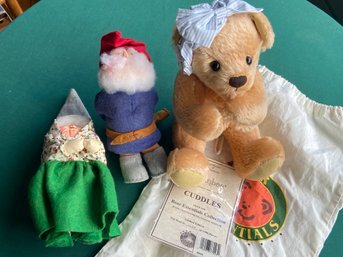 Effanbee Bear Essentials Collection Numbered 238/1999 And Grandma And Grandpa Gnome