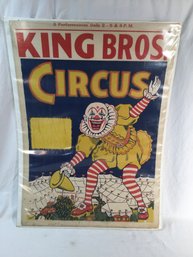 1940s King Bros. Circus Poster Creepy Clown