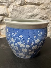 Chinese Blue And White Floral Porcelain Planter Pot