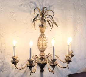 Fabulous Vintage Painted Metal Pineapple Shaped Sconce