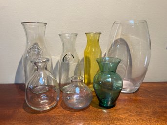 Collection Of Vases And 1976 Vintage Milk Bottle