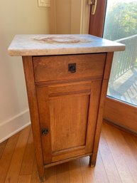 Wooden End Cabinet Single Drawer Marble Top