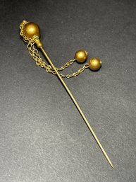 Antique Gold Filled Stick Pin With Tassel