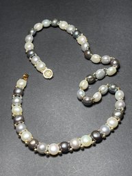 Fine Cultured Pearl Necklace Multi Colored 18 Long