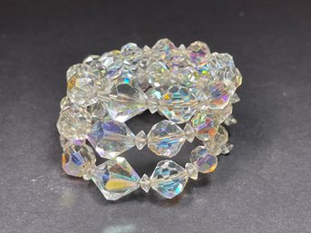 Vintage Coil Auora Borealis Crystal Bracelet