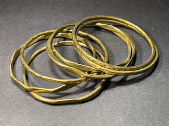 Lot Of 7 Early Patricia Locke Brass Bangle Bracelets