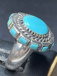 Sterling Silver Turquoise Ladies Ring Size 6.5