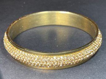 Fine Costume Gold Tone Bangle W Rhinestones