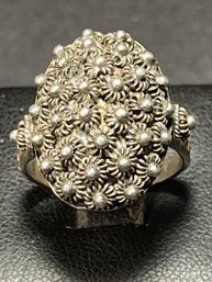 Beautiful Indonesian Sterling Silver Ring Fancy Design Size 7