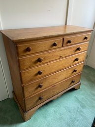 Antique Wood Chest With 2 Drawers